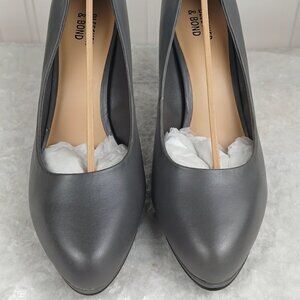 Bleecker & Bond Gray Leather Celeste platform Heels 9 With Tag Day To Night